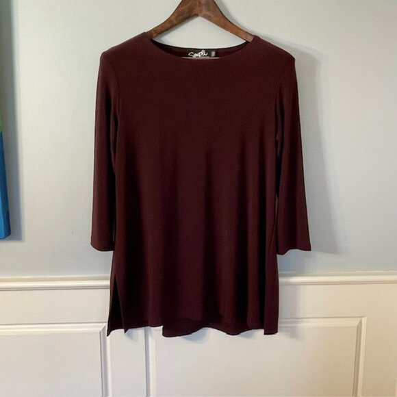 Sympli Canada Tunic Top Nu Ideal Wrinkle Resistant Easy Care Plum 12 - Picture 4 of 10